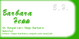 barbara hepp business card